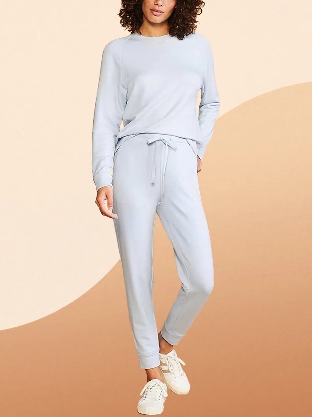Lou & Grey Light Gray Women's Drawstring Joggers and Sweater